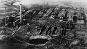 Das Archivbild von 1921 zeigt das Oppauer Werk der BASF nach der Explosionskatastrophe Foto: dpa/Bildfunk