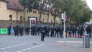 Polizeieinsatz am Samstag bei Ausschreitungen von Eritreern im Römerkastell. Foto: 7aktuell.de//7aktuell.de | Andreas Werner