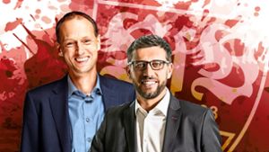 Christian Riethmüller (links) und Claus Vogt: Einer der beiden wird der kommende VfB-Präsident. Foto: red
