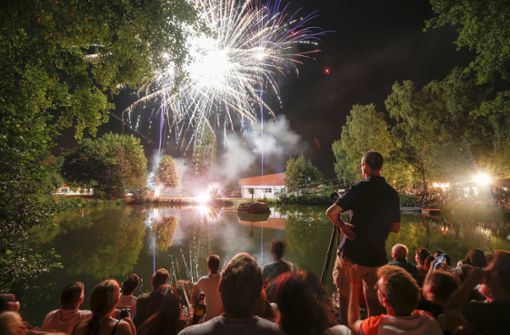 Ein schönes Spektakel: das Feuerwerk am See in der Ortsmitte von Weil im Schönbuch Foto: factum/Granville