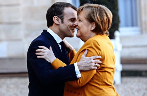 Präsident  Macron und Bundeskanzlerin Merkel im Februar 2019 Foto: AP