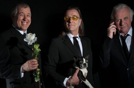 Comedy-Künstler in geheimer Mission: DAs Trio KGB mit Otto Kuhnle,  Michael Gaedt und Roland Baisch. Foto: KGB-Comedy/KGB-Comedy