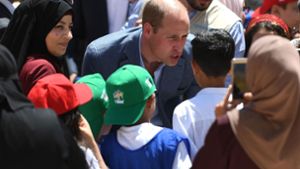 Prinz William traf in Jordanien auch einige Flüchtlinge aus dem benachbarten Bürgerkriegsland Syrien. Foto: PA Wire