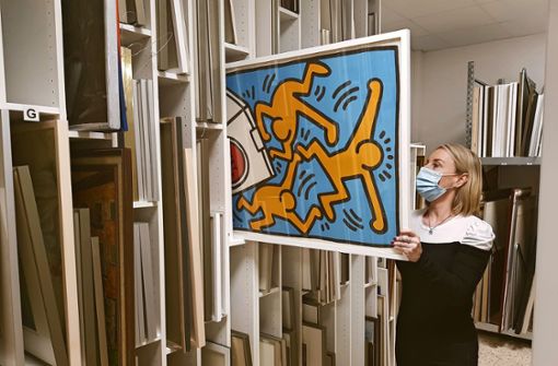 Ungefähr 2000  Kunstwerke hält die Filderstädter Artothek zur Ausleihe bereit. Keith Harings „Lucky Strike“ ist eines davon. Foto: /Michael Werner