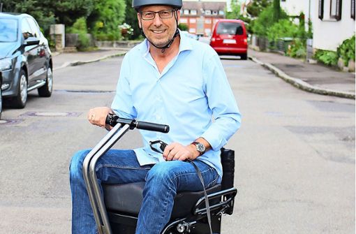 Michael Marzari auf seinem Segway-Rollstuhl Foto: Caroline Holowiecki