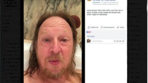 Thomas Hornauer hält über Facebook mit seinen Fans Kontakt – auch aus der Badewanne. Foto: Screenshot (Facebook)
