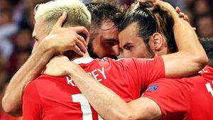 Wales zieht als Sieger der Gruppe B ins Achtelfinale ein. Foto: AFP