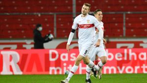 Sasa Kalajdzic war der Mann des Spiels für den VfB Stuttgart. Foto: AFP/THOMAS KIENZLE