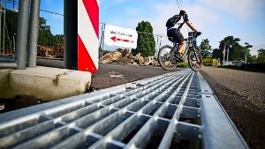 Für Radfaher kein Problem, für Mauereidechsen aber Endstation: Fallrinnen nahe des Neckars. Foto: Kovalenko