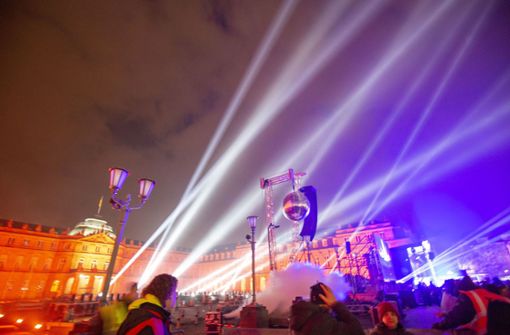 Multimediashow statt Feuerwerk auf dem Stuttgarter Schlossplatz Foto: /Leif Piechowski
