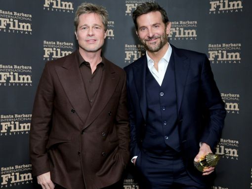 Sie sind nicht nur Kollegen, sondern auch Freunde: Brad Pitt (l.) und Bradley Cooper. Foto: getty/[EXTRACTED]: Rebecca Sapp/Getty Images for SBIFF