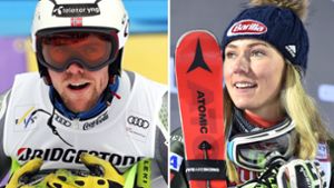 Aleksander Aamodt Kilde und Mikaela Shiffrin könnten zum Goldpaar der Olympischen Spiele werden. Foto: dpa/S.Jansen