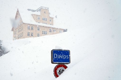 Der Skiort Davos versinkt im Schnee. Foto: AP