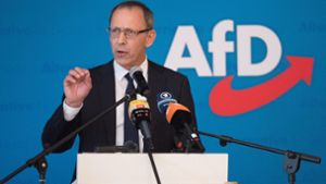 Jörg Urban, Vorsitzender der AfD in Sachsen, glaubt, dass seine Partei 30 Prozent erreichen könnte. Foto: dpa