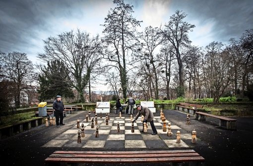 Das Schachspiel um die Villa Berg geht auch in diesem Jahr weiter, mattgesetzt ist bis jetzt aber nur das Gebäude selbst. Foto: Achim Zweygarth