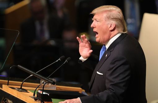 Donald Trump bei seiner ersten Rede vor den Vereinten Nationen Foto: Getty