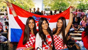 Die Community der Kroaten in Stuttgart feiert bei der Fußball-EM 2016. Foto: Andreas Rosar Fotoagentur-Stuttgart