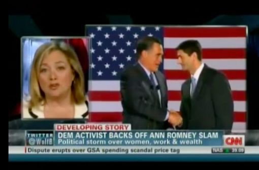Mitt Romney sah in den unbedachten Äußerungen der Kommentatorin Hillary Rosen eine willkommene Gelegenheit, von den eigenen Frauen-Problemen abzulenken. Quelle: Unbekannt