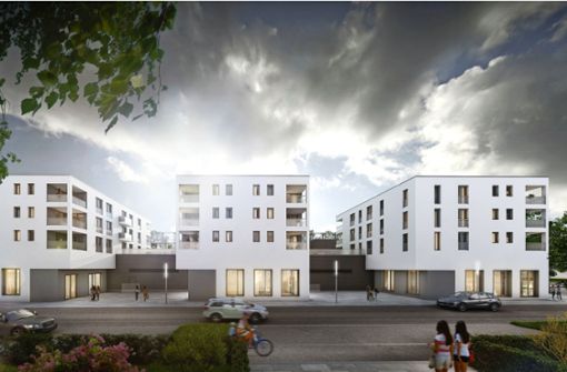 Über der Lidl-Filiale entstehen entlang der Weilimdorfer Straße in drei Baukörpern 33 Wohnungen. Mehr Bilder finden Sie in der Bildergalerie. Klicken Sie sich durch. Foto: Bietigheimer Wohnbau