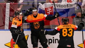 Die DEB-Auswahl holte gegen Lettland einen überzeugenden Sieg. Foto: Darko Vojinovic/AP/dpa