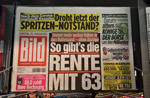 Noch gibt es die „Bild“-Zeitung am Kiosk – aber die Zukunft des Boulevardblatts liegt im Fernsehen. Foto: imago images/Manfred Segerer