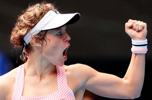 Na bitte, klappt doch: Laura Siegemund spielt wieder großes Tennis. Foto: AFP