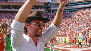 Matthew McConaughey nach dem Sieg der Texas Longhorns. Foto: imago images/USA TODAY Network/Ricardo B. Brazziell