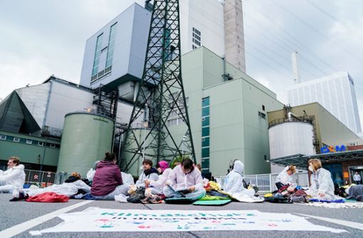Proteste von „Ende Gelände“ am Kohlekraftwerk Mannheim. Foto: dpa