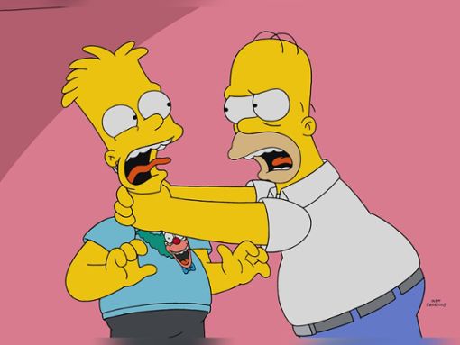 Homer Simpson (r.) wird Sohn Bart (hier in einer in der Zukunft spielenden Folge) weiter würgen. Foto: imago images/Everett Collection