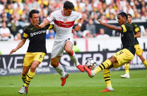 Der BVB kann drei Punkte und vier Tore vom VfB Stuttgart mitnehmen. Foto: AFP