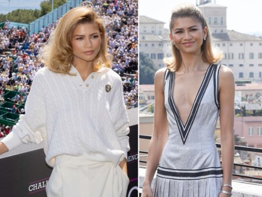 Zendaya glänzte sowohl in Monaco (li.) als auch in Rom (re.) mit ihren stylischen Tennis-Looks. Foto: ddp/Crystal Pictures / AllShotLive/ddp