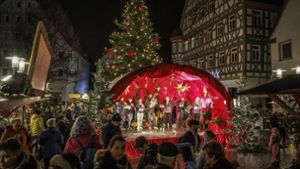 Der Waiblinger Weihnachtsmarkt ist mit Musik und Lichterglanz eröffnet. Foto: /Julian Rettig