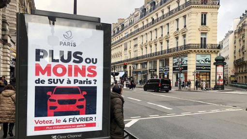 Mehr oder weniger SUV in Paris? Die Frage ist am Wochenende an der Wahlurne entschieden worden. Foto: dpa/Michael Evers