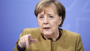 Bundeskanzlerin Angela Merkel am Donnerstag bei der Bundespressekonferenz Foto: dpa/Michael Kappeler