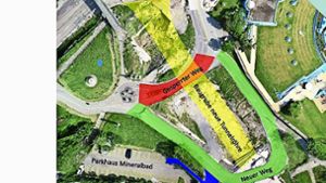 Ein neuer Umweg für Radfahrer und Fußgänger beim Leuze Foto: Landeshauptstadt Stuttgart