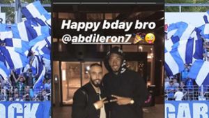 Jerome Boateng sendete via Instagram Geburtstagsgrüße an Abdenour Amachaibou von den Stuttgarter Kickers. Foto: Screenshot Instagram:  jeromeboateng