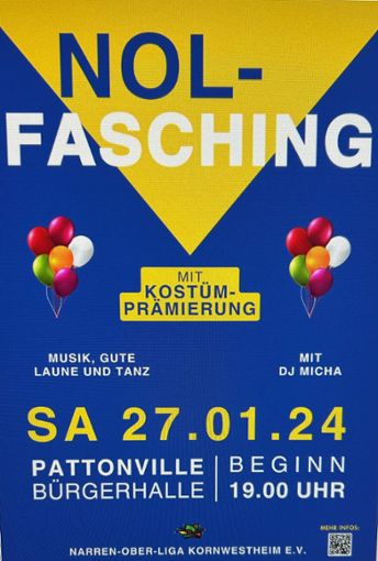 Überall in der Stadt zu sehen - das Plakat der NOL Foto: Narren-Ober-Liga Kornwestheim e. V.