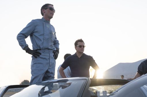 Christian Bale (links) als Rennfahrer und Matt Damon als Manager sind ein gutes Team in „Le Mans 66“, das seine Konflikte mit offenem Visier austrägt – meistens Foto: Twentieth Century Fox//Merrick Morton