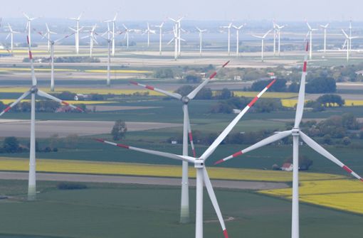Windpark in Schleswig-Holstein: Der massive Ausbau der Windkraft an Land hat in vielen Gegenden Deutschlands zu erheblichen Akzeptanzproblemen geführt. Foto: dpa/Carsten Rehder
