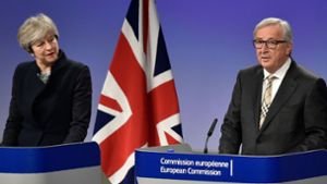 Keine Verständigung: Theresa May und EU-Kommissionspräsident Jean-Claude Juncker. Foto: AFP