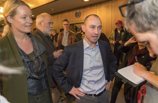 Stefan Belz im Böblinger Rathaus nach seinem Wahlsieg. Foto: factum/