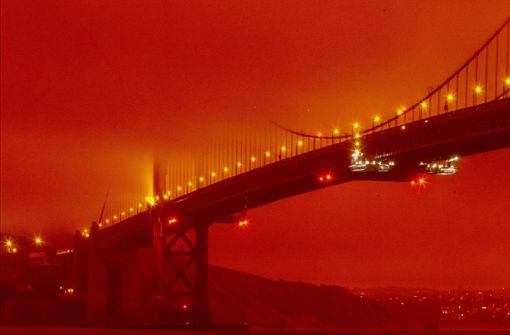 Unheimlicher Blick auf die Golden Gate Bridge in San Francisco. Foto: dpa/Frederic Larson
