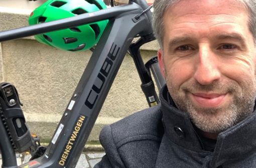 Ein Selfie mit Fahrrad – Boris Palmer postet den Schnappschuss auf Facebook. Foto: priva/t