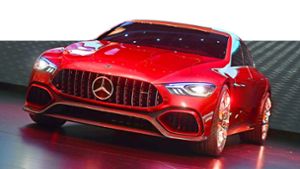 Der viertürige Mercedes-AMG GT   feierte im März auf dem Autosalon in Genf Premiere und soll 2018 in Serie gehen. Foto: dpa