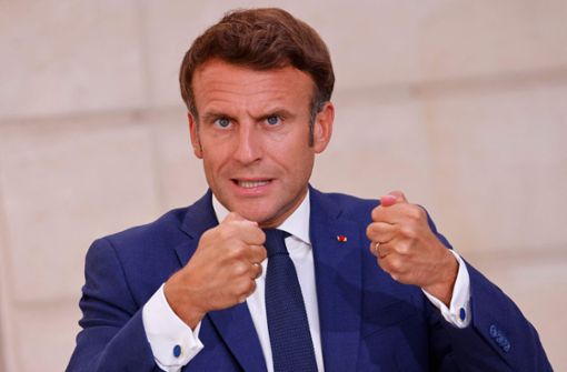 Frankreichs Präsident Emmanuel Macron nannte Elizabeth II. „Königin der Herzen“. Foto: AFP/Ludovic  Marin