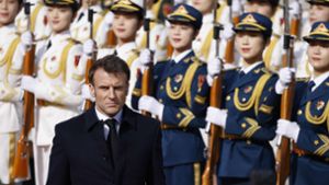 China bereitet Macron einen großen Empfang. Foto: AFP/Ludovic Marin