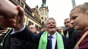 Bundespräsident Joachim Gauck beim Katholikentag in Leipzig. Foto: dpa