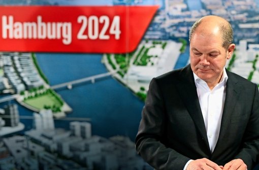 Enttäuscht: Hamburgs Bürgermeister Olaf Scholz nach dem Aus für die Olympischen Spiele in der Hansestadt Foto: dpa