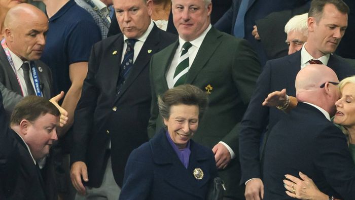 Prinzessin Anne und Fürst Albert bei der Rugby-WM