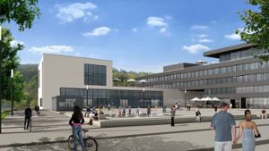 Ein Entwurf für die Neue Mitte in Remseck mit Rathaus und Stadthalle Foto: privat